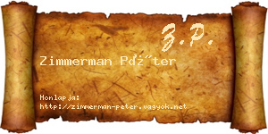Zimmerman Péter névjegykártya